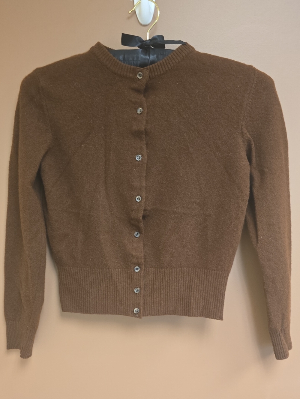 United Colors of Benetton Vintage Cropped Brown Cardigan Made in Italy S